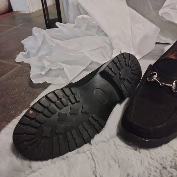 Gucci Black Leather Loafers with Silver Accent Men main image 2